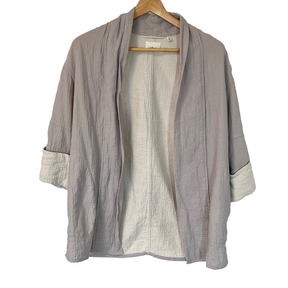 Aritzia Wilfred Lenglen Open Front Lightweight Textured Cotton Jacket - Picture 1 of 12